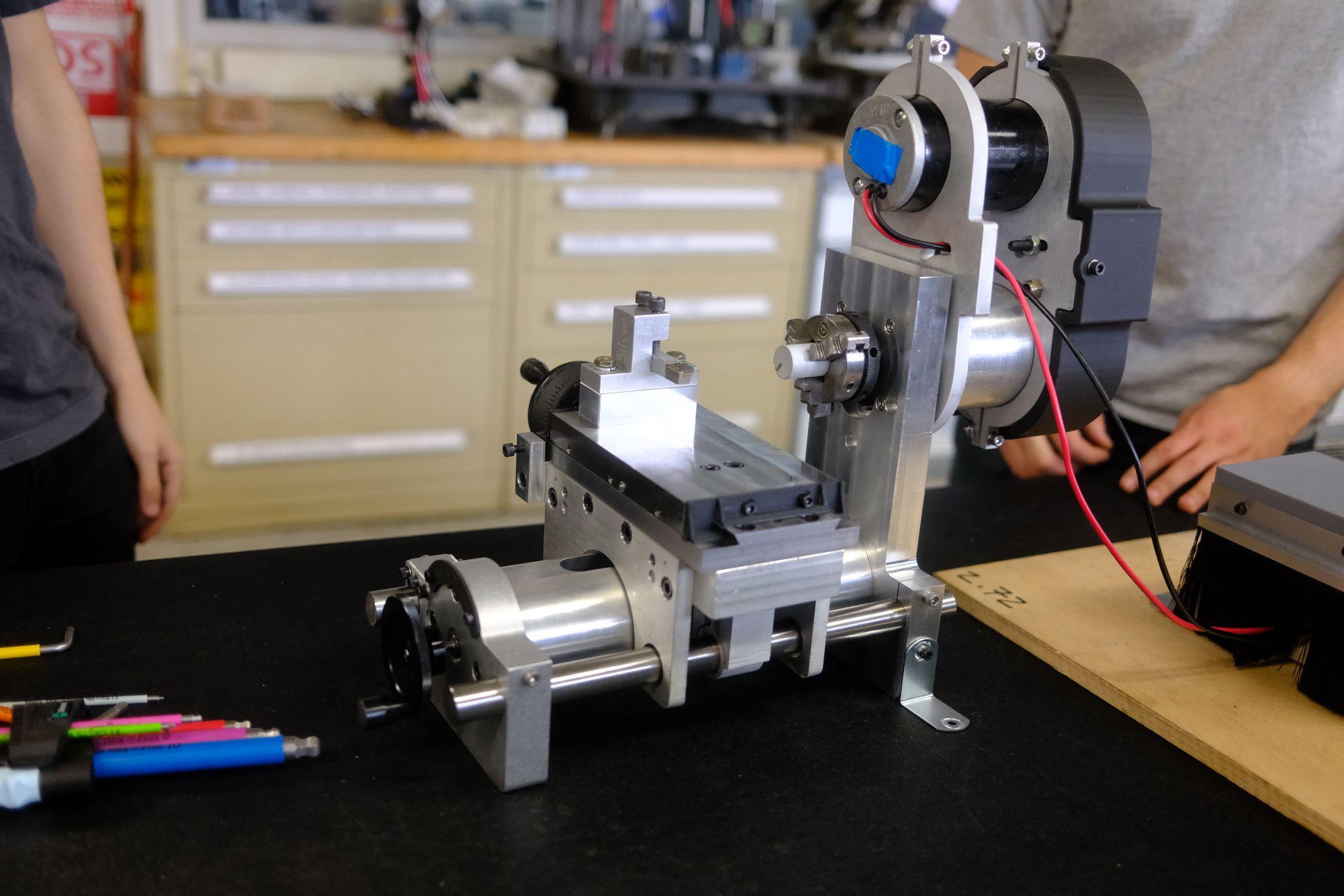 Full lathe assembly on the bench