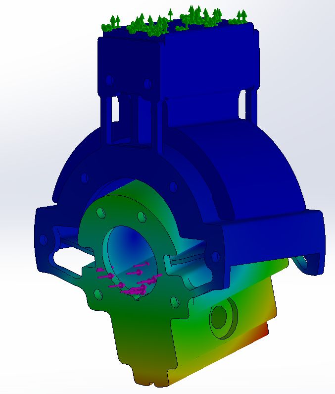 FEA stress result on the headstock