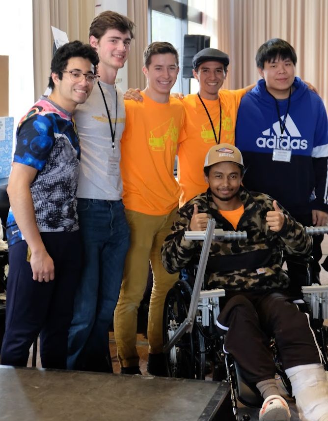 Team photo with the wheelchair prototype