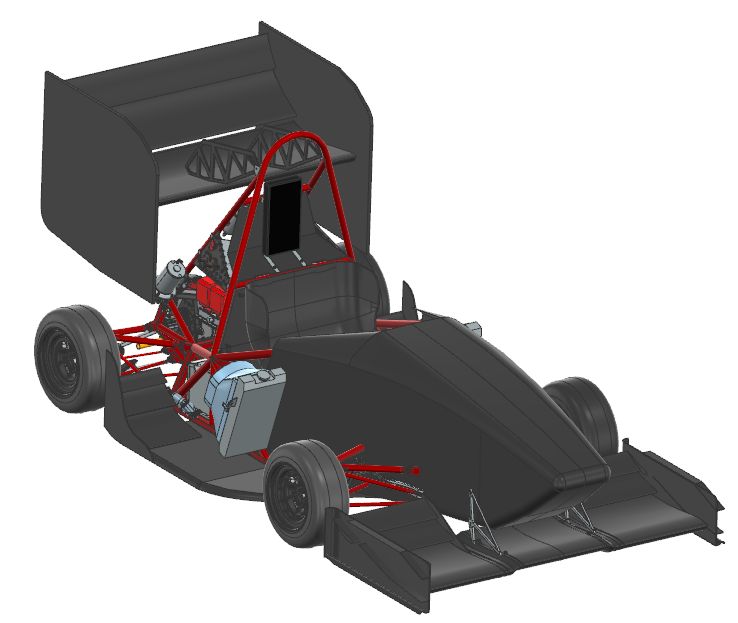 Full CAD render of the car