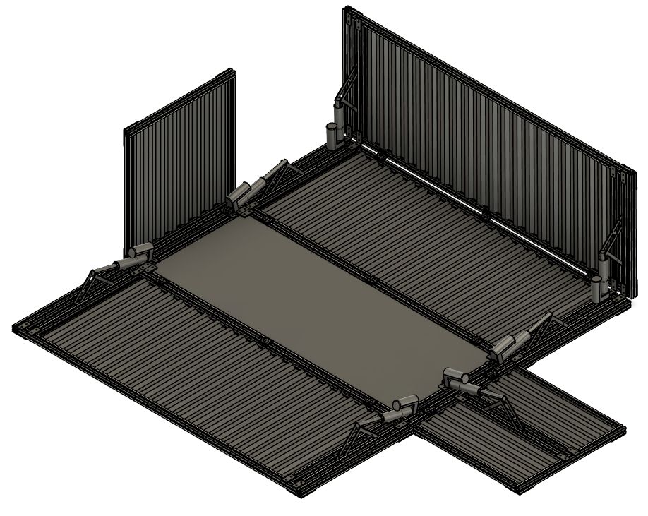 CAD overview of the folding container
