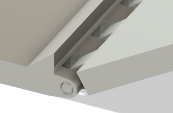 Door hinge and seal detail