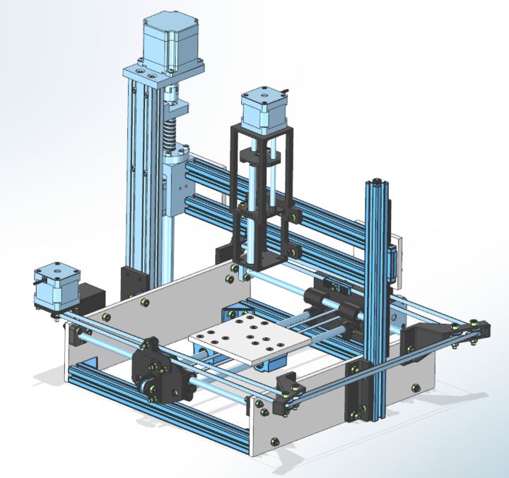 CAD render of the printer frame
